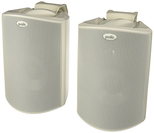 Polk Audio Atrium 4 Outdoor Speakers with Powerful Bass (Pair, White) | All-Weather Durability | Broad Sound Coverage | Speed-Lock Mounting System