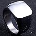 Size 5-15 Stainless Steel Signet Ring Black Silver Classical Simple Plain Cocktail Husband Father Valentine (stainless-steel, 5)