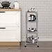 Lifewit 4 Tier Wire Shelving Unit Adjustable Storage Shelf Free Standing Unit Heavy Duty Corner Shelves with Wheels for Bathroom/Kitchen/Living Room,Silver