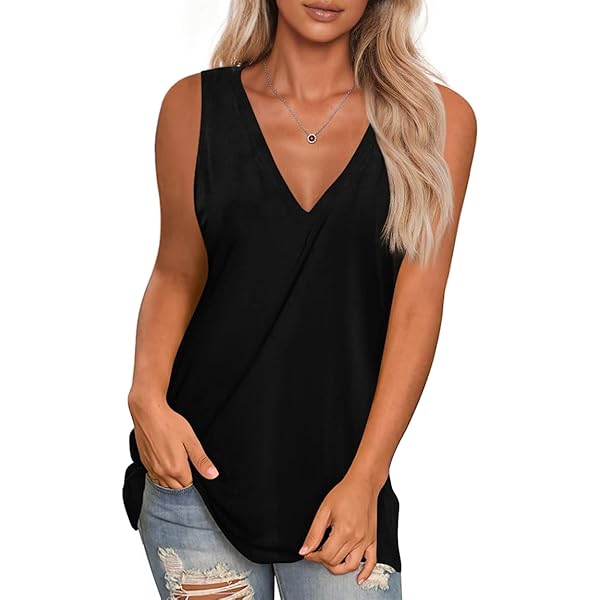 Loving People Solid Front Crossed String Tie Tank Top, Small