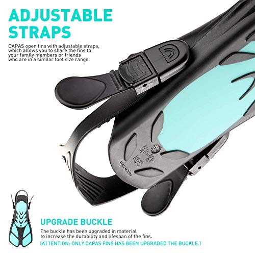 CAPAS Snorkel Fins, Swim Fins Travel Size Short Adjustable for