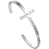 M MOOHAM Cross Bracelet Christian Gifts for Women - Engraved Quote Religious Cuff Bangle Bible Verse Jewelry Gift for Women Confirmation Baptism Gifts Christian Bracelet