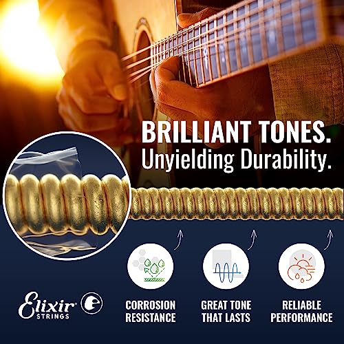 Elixir Strings Acoustic Phosphor Bronze with NANOWEB Coating Elixir Acoustic Guitar Strings