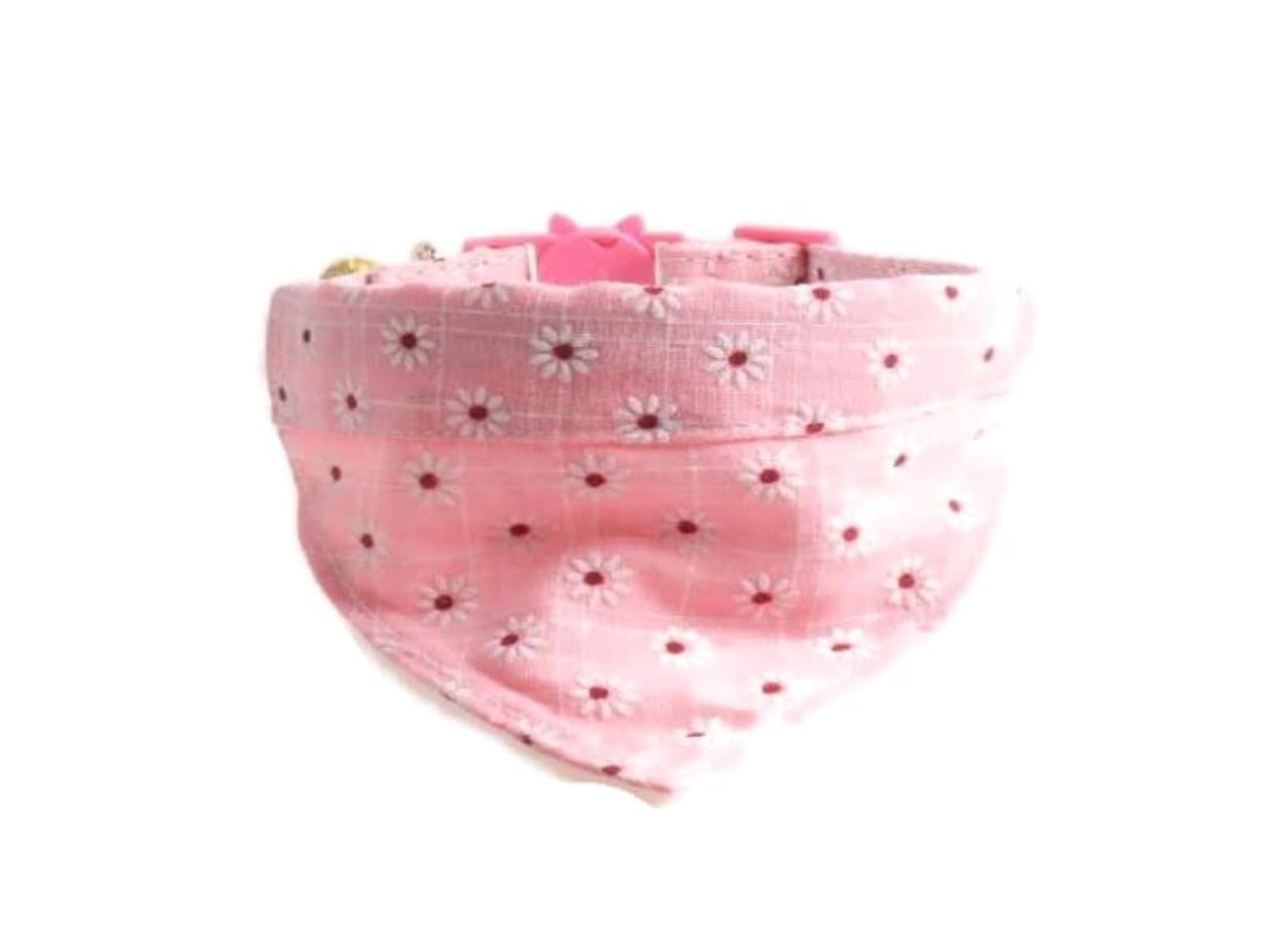 Bandana Cat Collars and Bell | Safe Quick Release Breakaway Buckle | ZACAL Cat Collars (Pink Flowers Bandana) — image 1