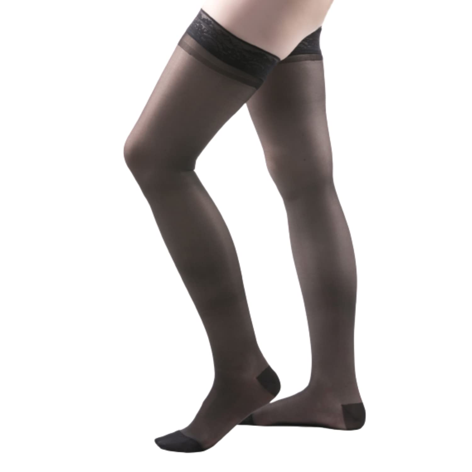 Photo 1 of Allegro 15-20 mmHg Essential 4 Sheer Compression Hose - Comfortable, Thigh High, Closed Toe Support Stockings for Women