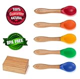 Baby Pinch Boutique Fine Bamboo Spoon Gift Set in Keepsake Box (Rainbow Set of 5)