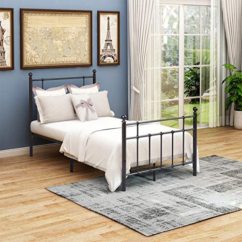 Sude Metal Twin Bed Frame Platform Assemble Easily Mattress