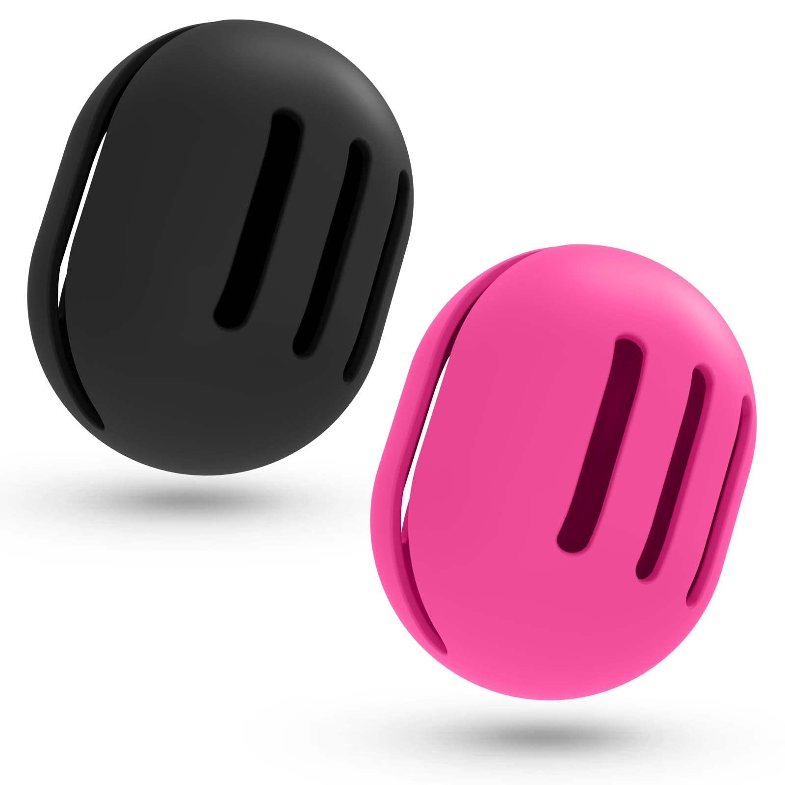 Fauxomor Makeup Sponge Holder,2PCS Double-sided Breathable Silicone Beauty Blender Case Travel,Shatterproof Beauty Blender Holder All Sponges Sanitary Reuse Easy to Carry,Black+Rose Red