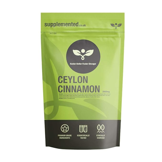 Ceylon Cinnamon 2000mg 180 Tablets Ceylon Cinnamon Supplement UK Made