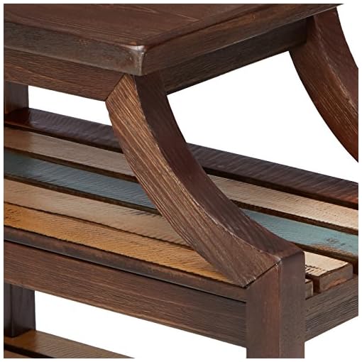 Signature Design by Ashley Mestler Rustic Chairside End Table w/ Two Fixed MultiColored