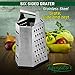 Razator Box Grater, 6-Sided Stainless Steel for Parmesan Cheese Vegetable Ginger Nutmeg Shredder Lemon Potato Hand Slicer Set for Kitchen Zest Fruits & Chocolate, Metal Handle Non Slip Bottom