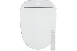 ZMJH Elongated Bidet Toilet Seat, Electric Smart Heated Seat with Slow Closes, Warm Water, Vortex Wash, Warm Dryer, Rear and Front Wash, Remote Control, White, 210S