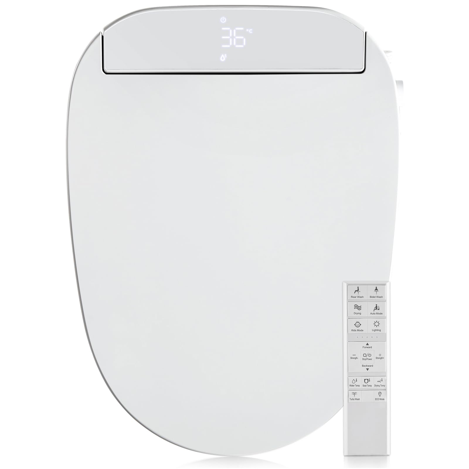 IYTATA Electric Bidet Toilet Seat, Elongated, Warm Water With Air Dryer, Heated Seat And Slow Close Lid, Front And Rear Wash, LED Nightlight, Wireless Remote, White, 101 2 thumbnail image