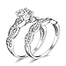 JewelryPalace Wedding Rings For Women Engagement Rings Anniversary Promise Ring Bridal Set 925 Sterling Silver 1.5ct X Infinity Cubic Zirconia CZ Ring Size 4