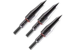 YI XIAN ARCHERY Stainless Steel Archery Field Points,9/32″，19/64″，5/16″，11/32″Size 100/125/150/175/200 Grains,Easy Pull Various, Screw in Archery Field Tips(1 Dozen 12 PCS)