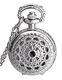 Mudder Hollow Silver Pocket Watch for Women