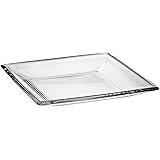 Glass Centerpiece Tray - Shallow Bowl - Platter - Hiqh Quality Glass - 13.7" Square - 1.5" Height - Lead Free - Made in Italy