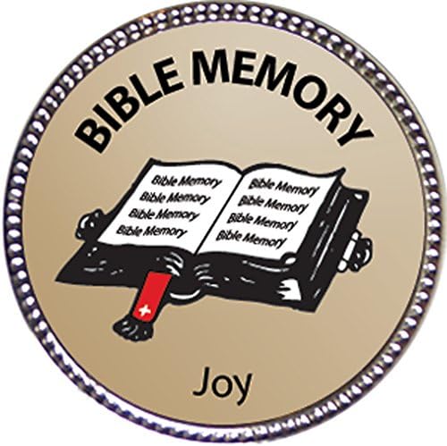 Keepsake Awards Joy Bible Memory Award, 1 inch Dia Silver Pin Bible Memory Achievements Collection