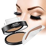 Best Eyebrow Stamp for Perfect Eyebrow, 1 set Pro 3 In 1 Palette for natural looking,Waterproof Long Lasting, Enhance your eyebrow in seconds, all natural color (Light Brown)