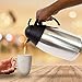 Coffee Carafe Thermal Insulated |Large 12 Cup 68 Ounce 2 Liter Capacity | Stainless Steel with Double Wall Vacuum Insulation | Keep Drinks Hot or Cold | Brush and Cloth Included by Brijo