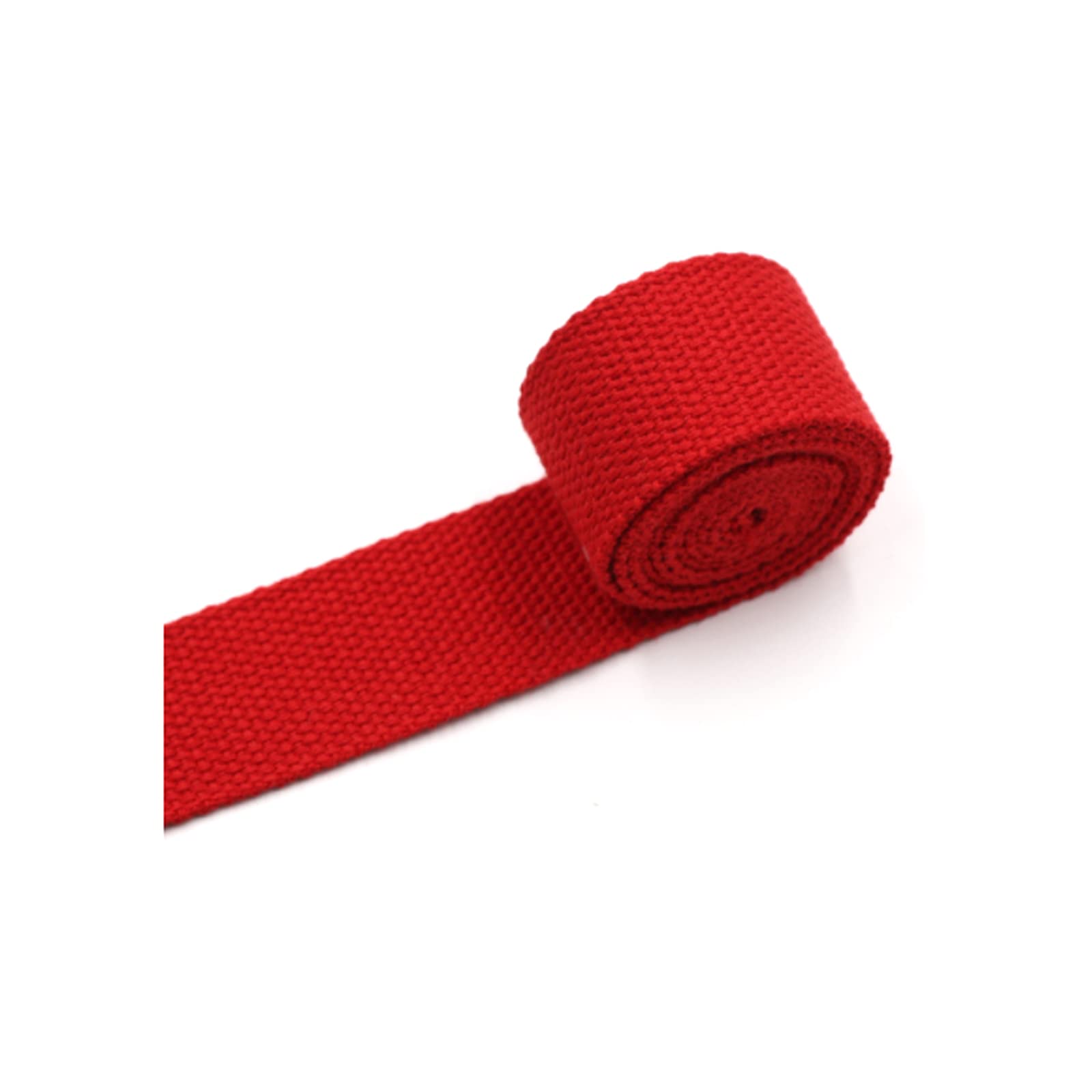 LIMIMIH 25mm 38mm Wide Cotton Webbing, 5 Meters Canvas Cotton Webbing for Backpacks Sewing (38MM, Red)