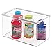 mDesign Stackable Bathroom Storage Box with Lid - Container for Organizing Hand Soaps, Body Wash, Shampoo, Conditioner, Hand Towels, Hair Accessories - Lumiere Collection - 4 Pack - Clear
