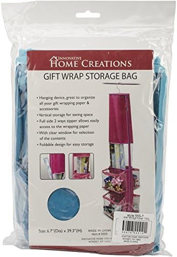 Innovative Home Creations Gift Wrap Storage Holder, Teal