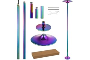 PRIORMAN Dance Pole Set -Premium Height Adjustable 7.38-8.85ft Portable 45mm Diameter 360°Spinning Dancing Pole for Home,200KGS Capacity,Drill-Free Installation with Floor-to-Ceiling Stability
