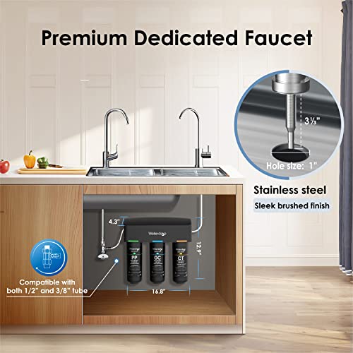 Waterdrop TSB 3-Stage High Capacity Under Sink Water Filter, with ...