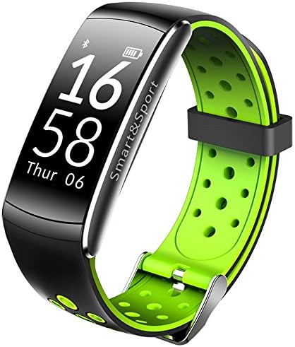 HOK Fitness Tracker Heart Rate Monitor Bluetooth Smart Band IP68 Waterproof Sport Wristband For Android IOS Smart Phone (Green)