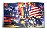 DFLIVE Donald Trump Tank Flag for President 2020 Keep America Great Flag 3x5 FT with Grommets