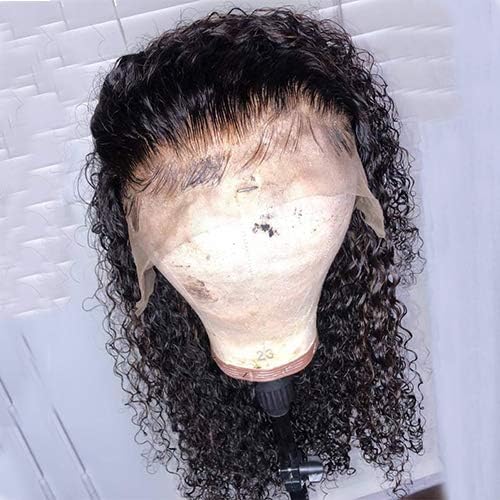 13x6 Curly Lace Front Wigs Human Hair With Baby Hair For Black Women Deep Part Brazilian Remy Hair Wigs Bleached Knots Prep Plucked (12inch)