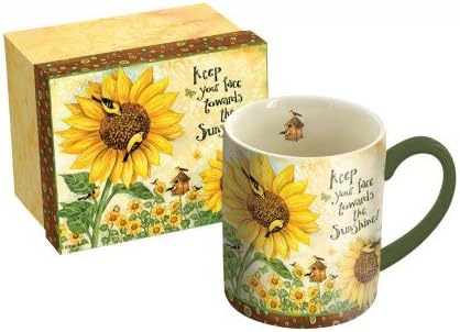 Amazon Com Lang 14 Oz Ceramic Coffee Mug Sunflowers Art By Debi Hron Goldfinch Birdhouse Sunflower Decor Coffee Cups Mugs