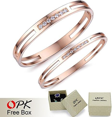 Wonderful Dream Opk Jewelry Fashion Brand Stainless Steel Couple Bracelet &amp;Amp; Bangle Crystal Paving Rose Gold Plated Charm Jewelry, 695 yjaliBracelets737