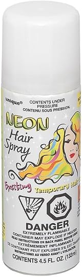 Unique White Neon Temporary Hair Spray 4.5oz Fun Party Style view 3