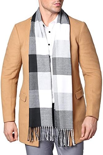 YJH Mens Winter Cashmere Feel Scarf Soft Elegant Long Fashion Wrap Scarves