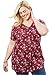 Woman Within Plus Size Perfect Printed Short-Sleeve V-Neck Tee