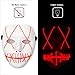 Ansee Scary Mask Halloween Cosplay Led Costume Mask El Wire Light Up Mask for Festival Parties (Red)