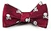 100% Woven Silk Skull and Crossbones Red Self-Tie Bow Tie