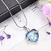 Beautiful Always In My heart Memorial Jewelry Stainless Steel&Crystal Heart Cremation Urn Pendant Necklace (Blue and Black)