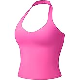 YEOREO Aherin Women Halter Tank Tops Not Padded Cami Open Back Slim Fit Fitness Y2K Going Out Crop Top