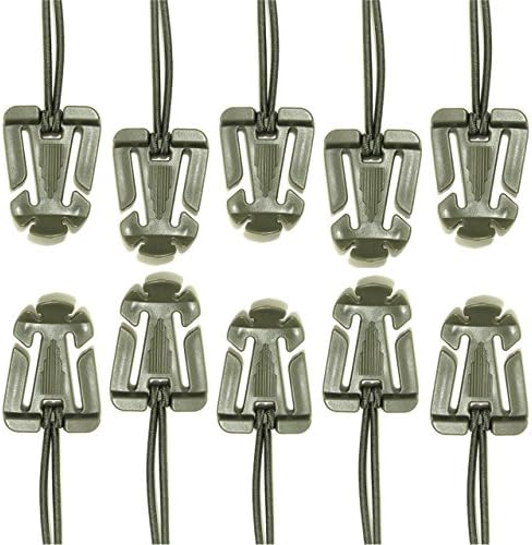 SWEETFUN Tactical Gear Clip Molle Web Dominators for Outdoor Hydration Tube Backpack Straps Management 10 Pack Army Green