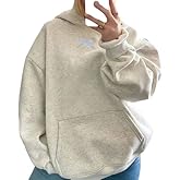 Pinclodly Hoodies for Teen Girls Long Sleeve Cute Sweatshirts Hooded Embroideried Bow Sweatshirt Preppy Clothes Fall Winter