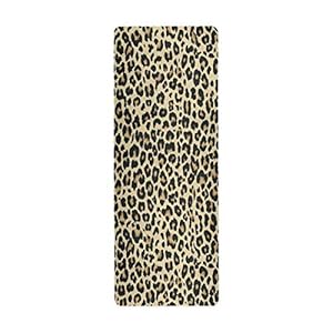 ZZXXB Leopard Print Yoga Mat Foldable Thin Non Slip Fitness Exercise Travel Yoga Mat Suede Surface with Carrying Bag 71″ x 26″