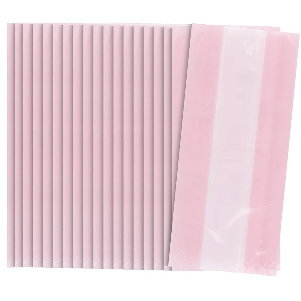 Pastel Pink Large Cellophane Bags (7cm x 12cm) 30 Count - Vibrant and Durable Packaging for Gifts and Treats