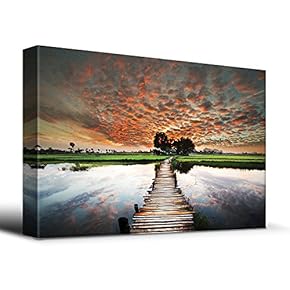 Old Jetty Crosses Calm Waters - Canvas Art Home Art - 12x18 inches