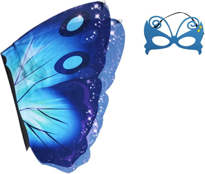 Kids Butterfly Winds Cape and Mask Cosplay Costume for Party Favors