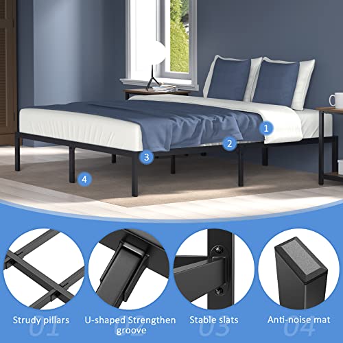 Mr IRONSTONE Queen Bed Frame, 14 Inch Platform Heavy Duty Steel Queen