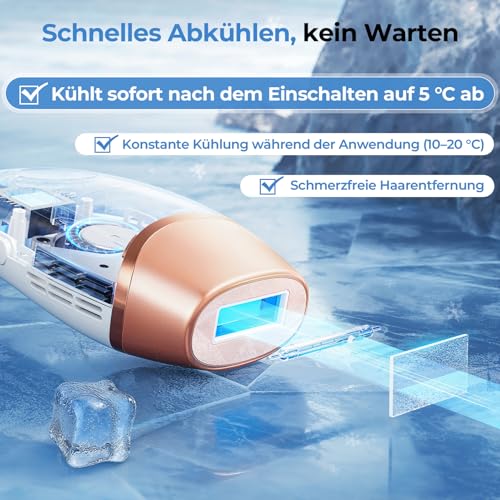 Beauris IPL Hair Removal Device with Ice Cooling System, 21J and 9 Energy Levels for More Efficient Laser Hair Removal, 999,900 Flashes IPL Hair Removal Device for Women, Armpits, Bikini, Legs, Body