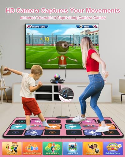 Acelufly Double Dance Mat, TV Dance Mat, Interactive Dance Mat with Multiple Modes, Birthday for Kids, Adults and Girls (Light Pink)
